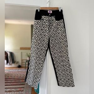 Lisa Says Gah Black and White Boot Cut Jeans